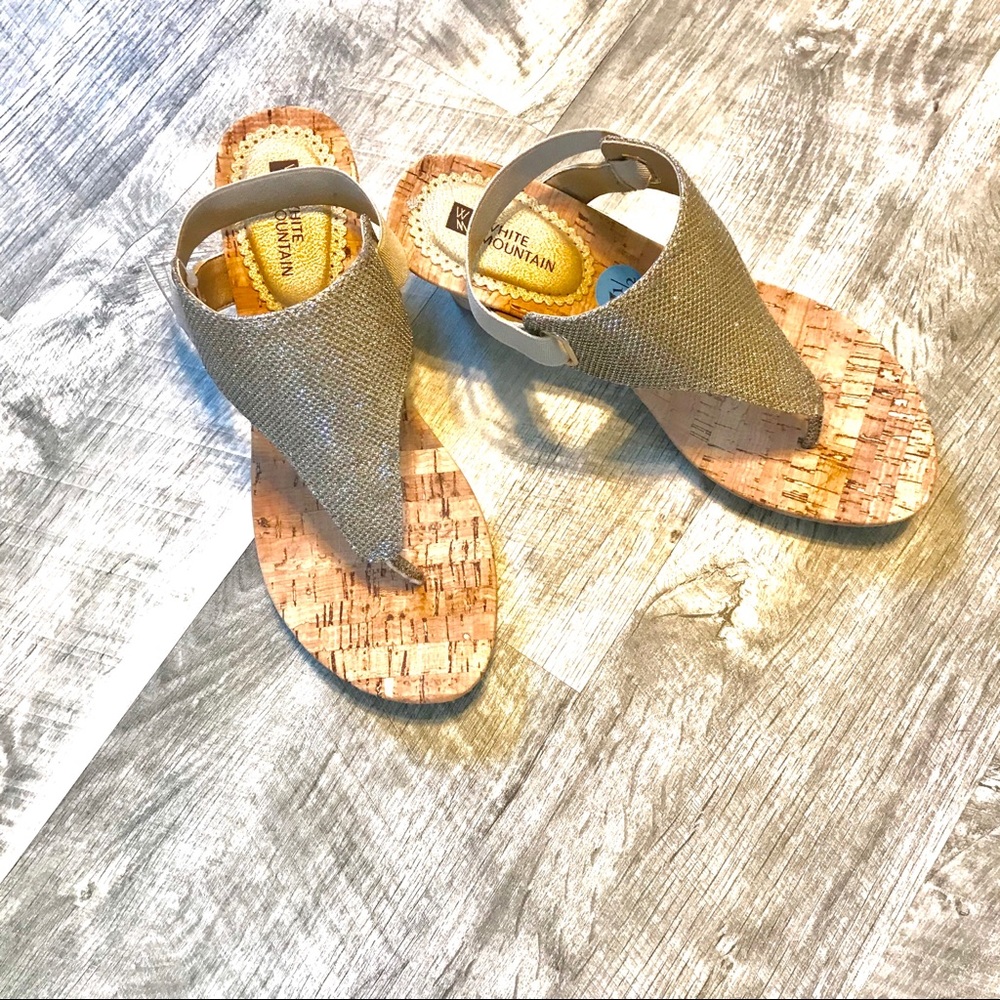 White mountain wedge sandal